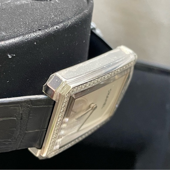 🖤Chanel🖤Boy-Friend Watch 18K White Gold Diamonds Alligator Exotic Band GM - Picture 11 of 14